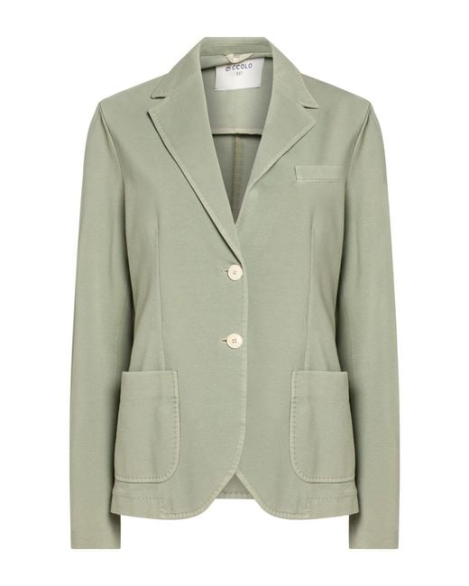 Circolo 1901 Green Blazer Cotton, Lycra