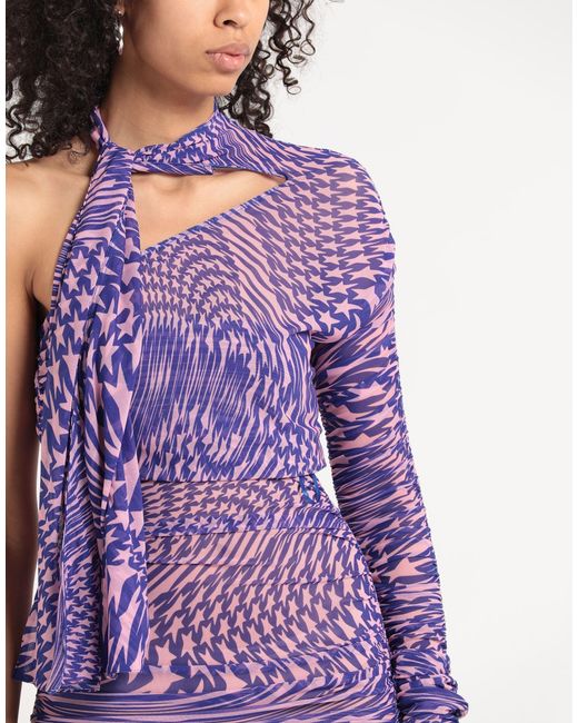Mugler Purple Mini Dress Polyamide, Elastane