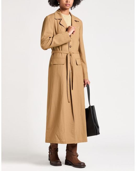 MM6 by Maison Margiela Natural Camel Overcoat & Trench Coat Virgin Wool
