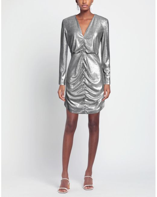 Nora Barth Gray Mini Dress Polyester, Polyurethane