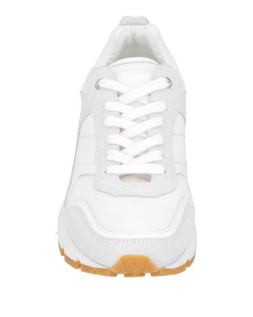 Aiezen White Sneakers Soft Leather, Textile Fibers for men