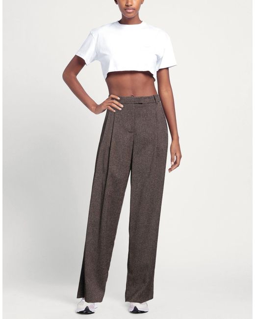 Patrizia Pepe Gray Dark Pants Polyester, Viscose, Elastane