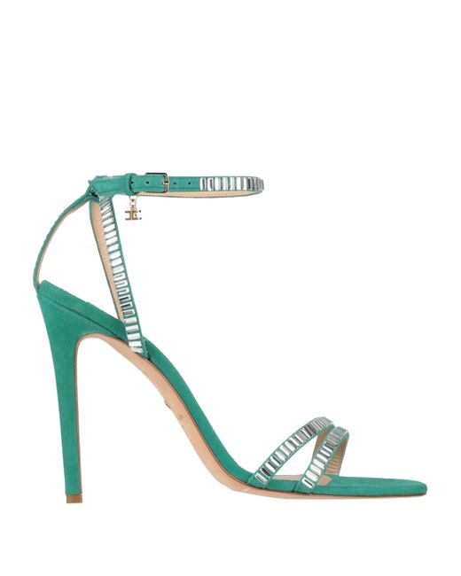 Elisabetta Franchi Green Sandals Leather