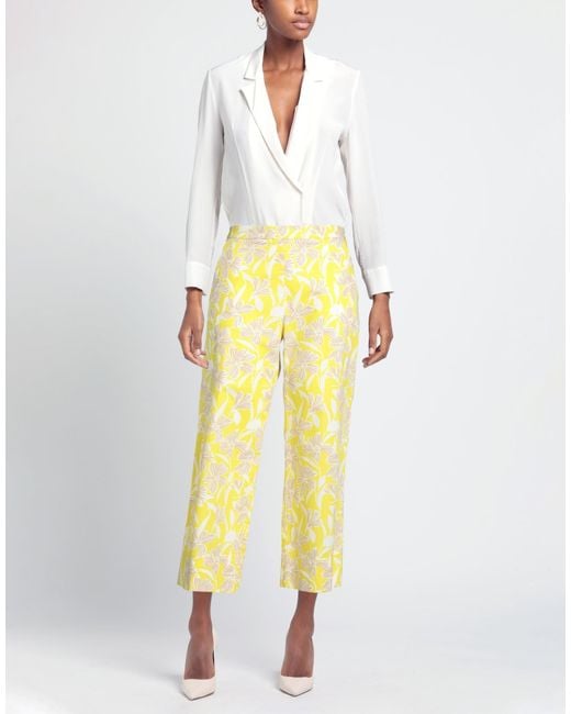 ROSSO35 Yellow Pants Cotton