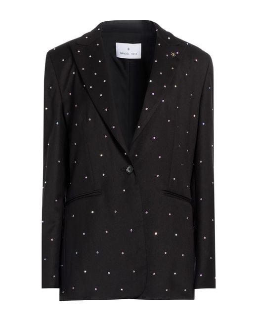 Manuel Ritz Black Blazer Polyester, Viscose, Elastane
