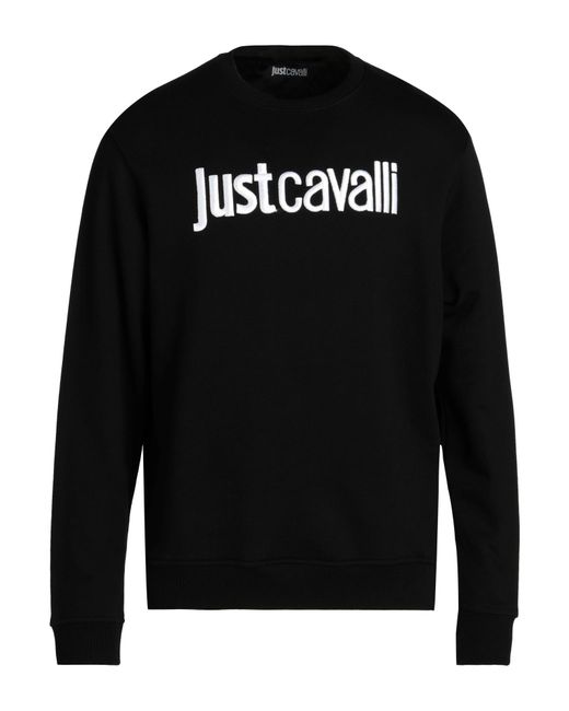 Just Cavalli Black Sweatshirt Cotton for men