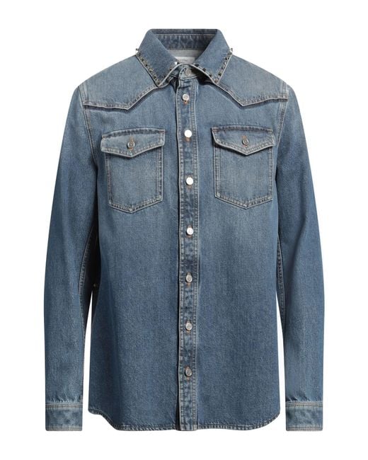 Valentino Garavani Blue Denim Shirt Cotton for men