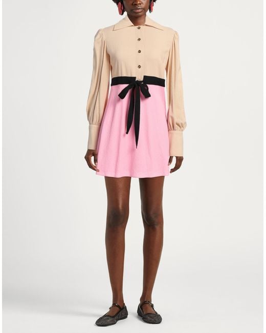 Patou Pink Mini Dress Viscose, Cotton, Elastane