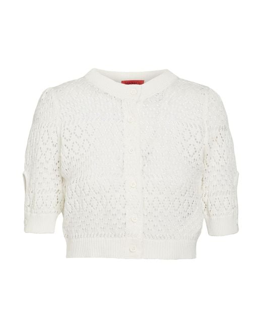 MAX&Co. White Zemira Ivory Cardigan Cotton