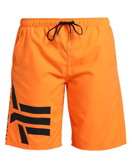 Alpha Industries Orange Swim Trunks for men