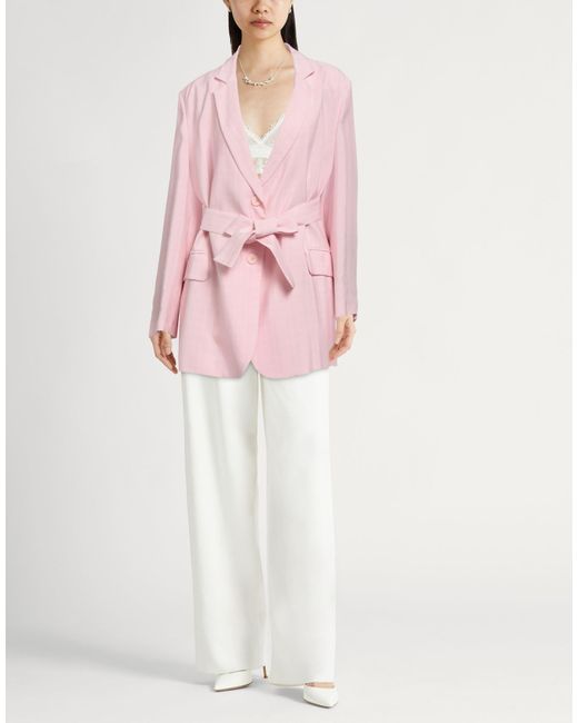 Semicouture Pink Blazer Viscose, Polyester