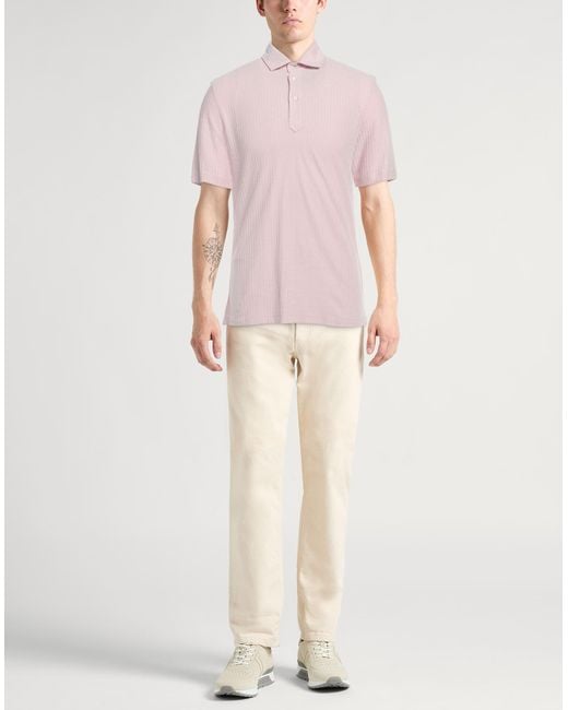 Brunello Cucinelli Pink Polo Shirt for men