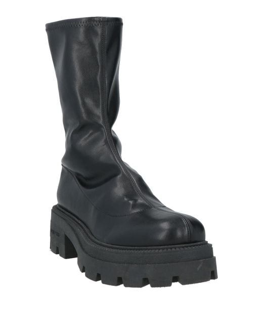 Sergio Rossi Black Boot Leather, Textile Fibers