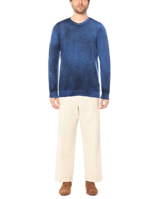 120% Lino Blue Jumper for men