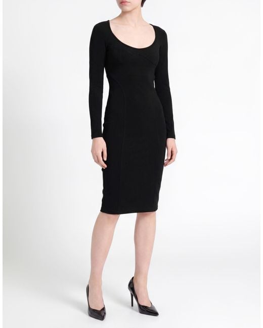 Pinko Black Midi Dress Viscose, Polyamide, Elastane