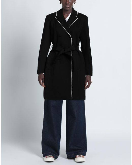 Twin Set Black Overcoat & Trench Coat