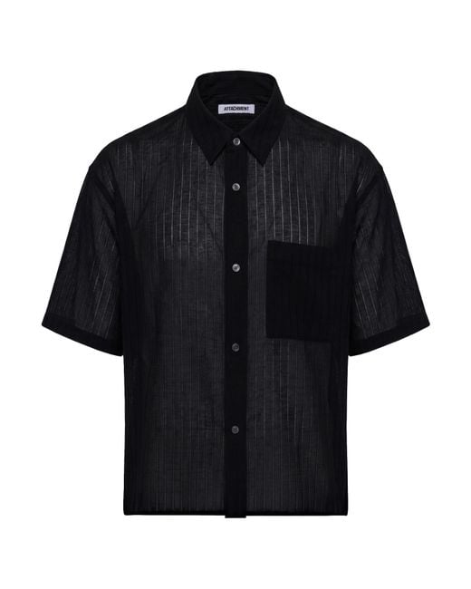 Attachment Black Shirt Cotton, Cupro, Tencel for men