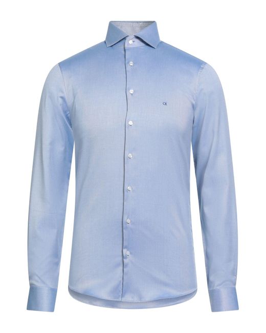 Calvin Klein Blue Shirt Cotton for men