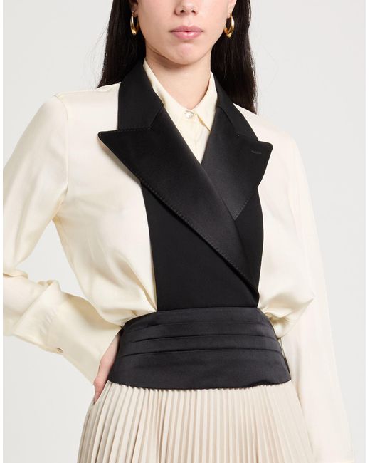 Dolce & Gabbana Black Top Silk, Virgin Wool, Polyester, Viscose, Goat Wool