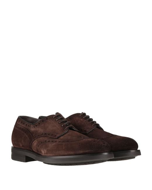 Santoni Brown Lace-Up Shoes Leather for men