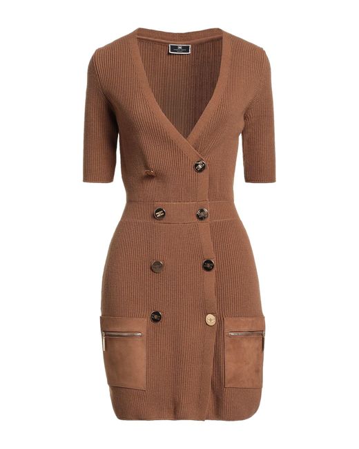 elisabetta franchi brown dress ELISABETTA FRANCHI Women's Long Brown Dress with Sheer Details – Pavidas