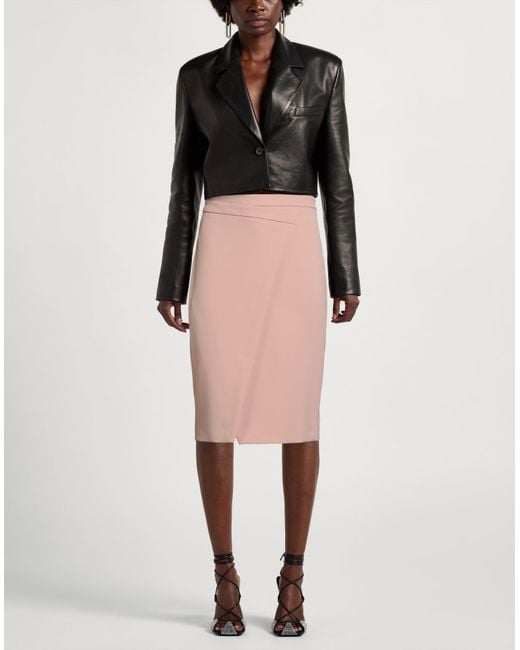 Kaos Pink Blush Midi Skirt Polyester, Elastane
