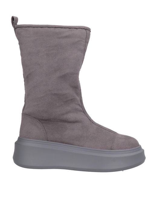 Twinset Gray Ankle Boots Textile Fibers