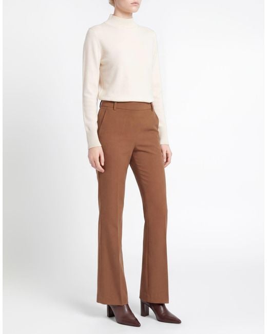 Pinko Brown Light Pants Polyester, Viscose, Elastane