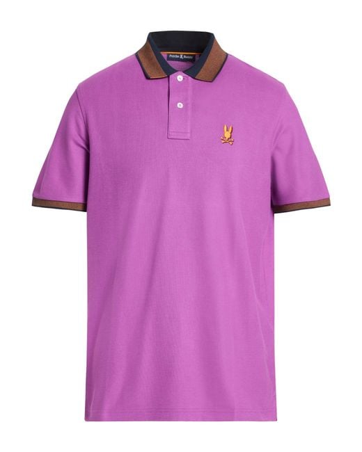Psycho Bunny Purple Polo Shirt Pima Cotton for men