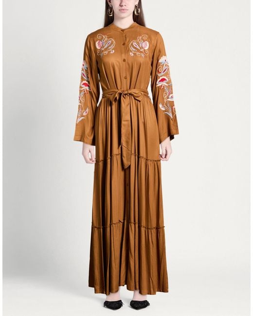 CONNOR & BLAKE Brown Tan Maxi Dress Viscose