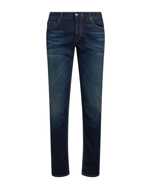 Hand Picked Blue Jeans Cotton, Elastomultiester, Elastane for men