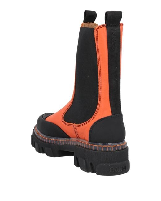Ganni Orange Ankle Boots