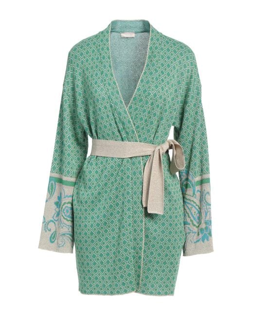 Liu Jo Green Cardigan Viscose, Polyamide, Metallic Polyester