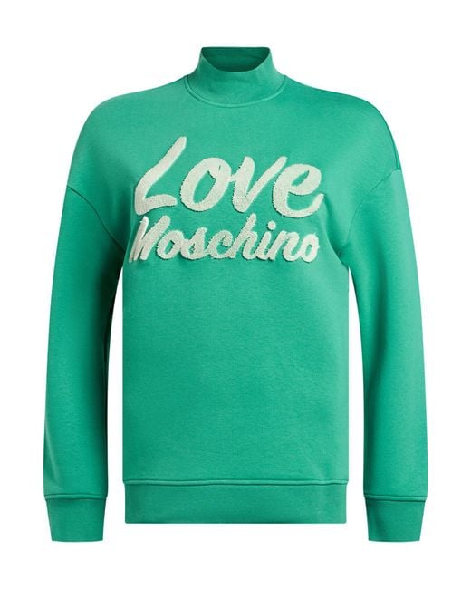 Love Moschino Green Sweatshirt Cotton, Polyester