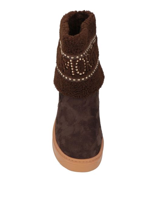 De Siena Brown Ankle Boots Textile Fibers