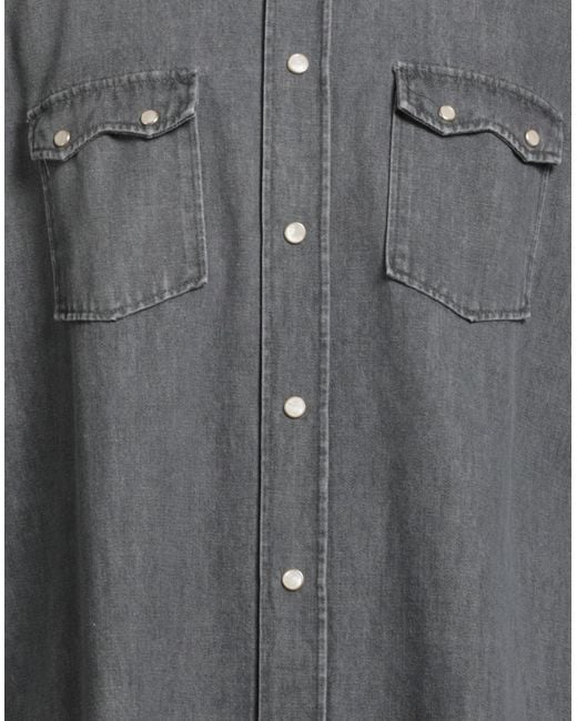Lardini Gray Denim Shirts for men