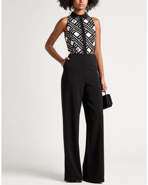 Cristinaeffe Black Jumpsuit Polyester, Elastane