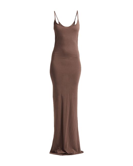 Rick Owens Brown Maxi Dress Viscose, Polyamide, Elastane