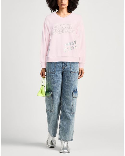 ARMANI EXCHANGE Pink Sweatshirt Cotton