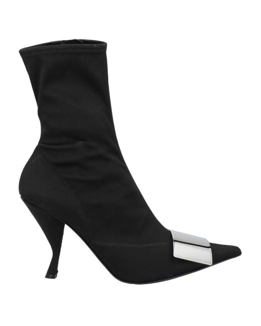 Sergio Rossi Black Ankle Boots Textile Fibers
