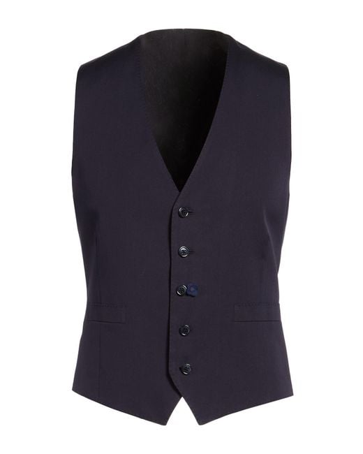 Lardini Blue Tailored Vest Cotton, Polyamide, Elastane for men