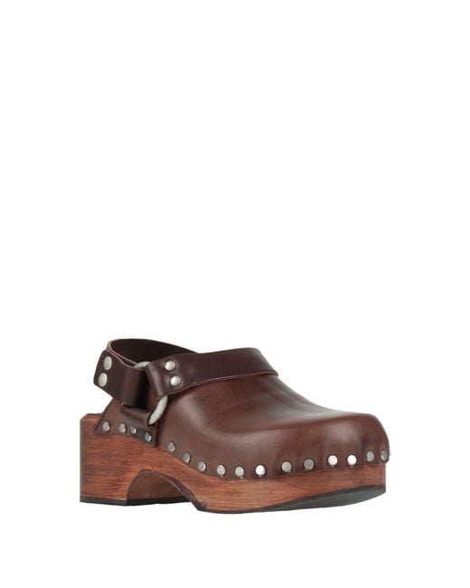 Re/done Brown Mules & Clogs Leather