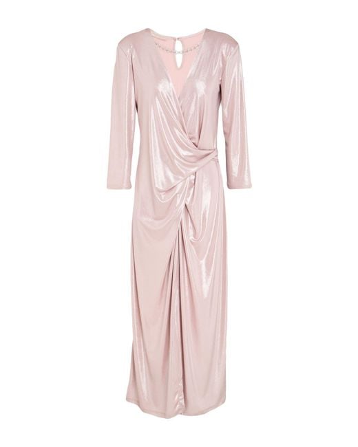 Rinascimento Pink Blush Midi Dress Polyester, Elastane
