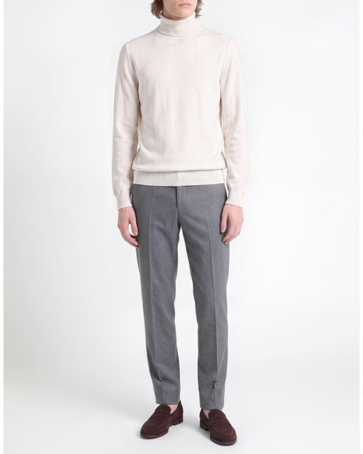 Fedeli White Cream Turtleneck Cashmere for men