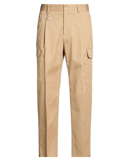Manuel Ritz Natural Camel Pants Polyester, Cotton for men