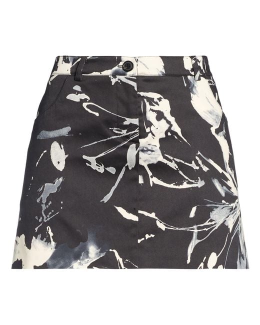 Grifoni Black Mini Skirt Cotton, Elastane