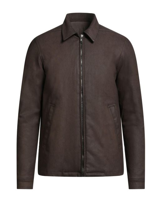 Rick Owens Brown Dark Denim Outerwear Cotton, Elastomultiester, Rubber for men