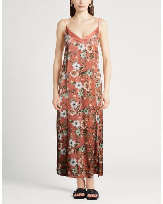 Liu Jo Brown Maxi Dress Polyester, Elastane