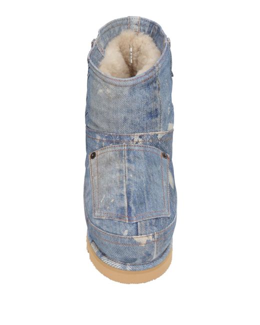 Acne Blue Ankle Boots Textile Fibers for men