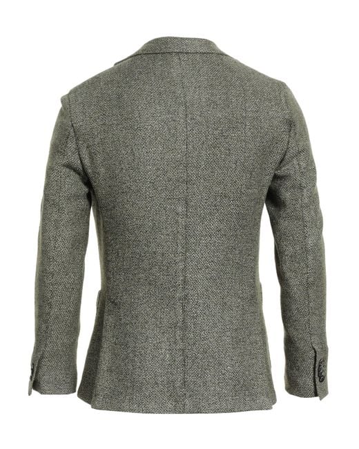 Boglioli Green Military Blazer Wool, Silk, Linen for men